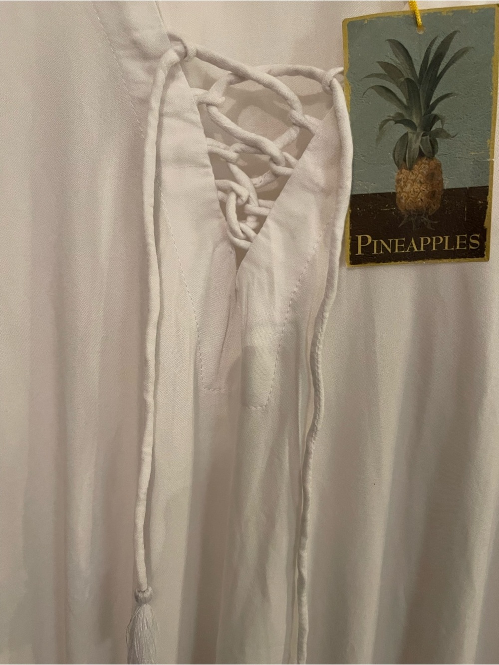 Pineapples White Boho Caftan - Picture 6 of 6